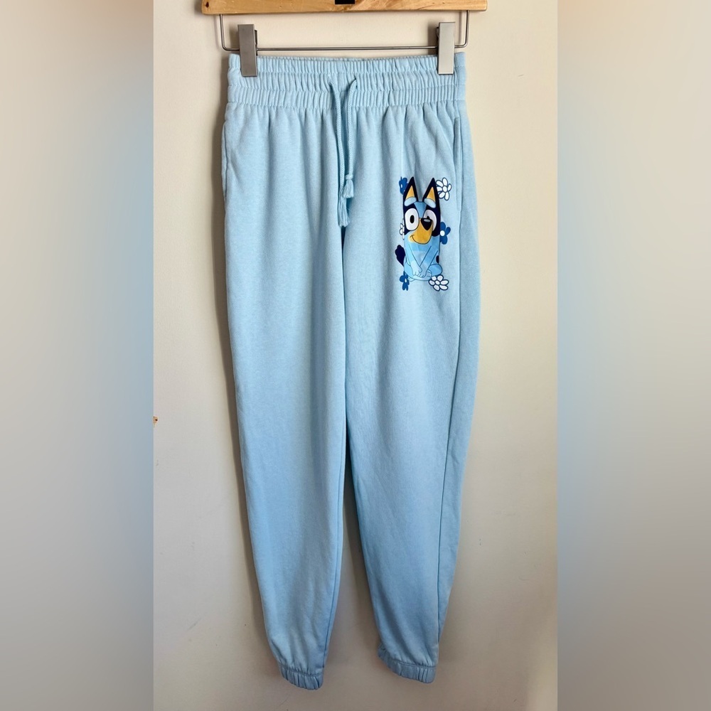 Bluey Sweatpants Kids Light Blue Joggers Logo Unisex Size XXS/ EEC